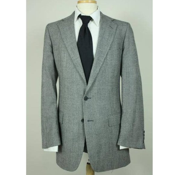 Vtg Barneys NY Gray Check Plaid Blazer/Jacket